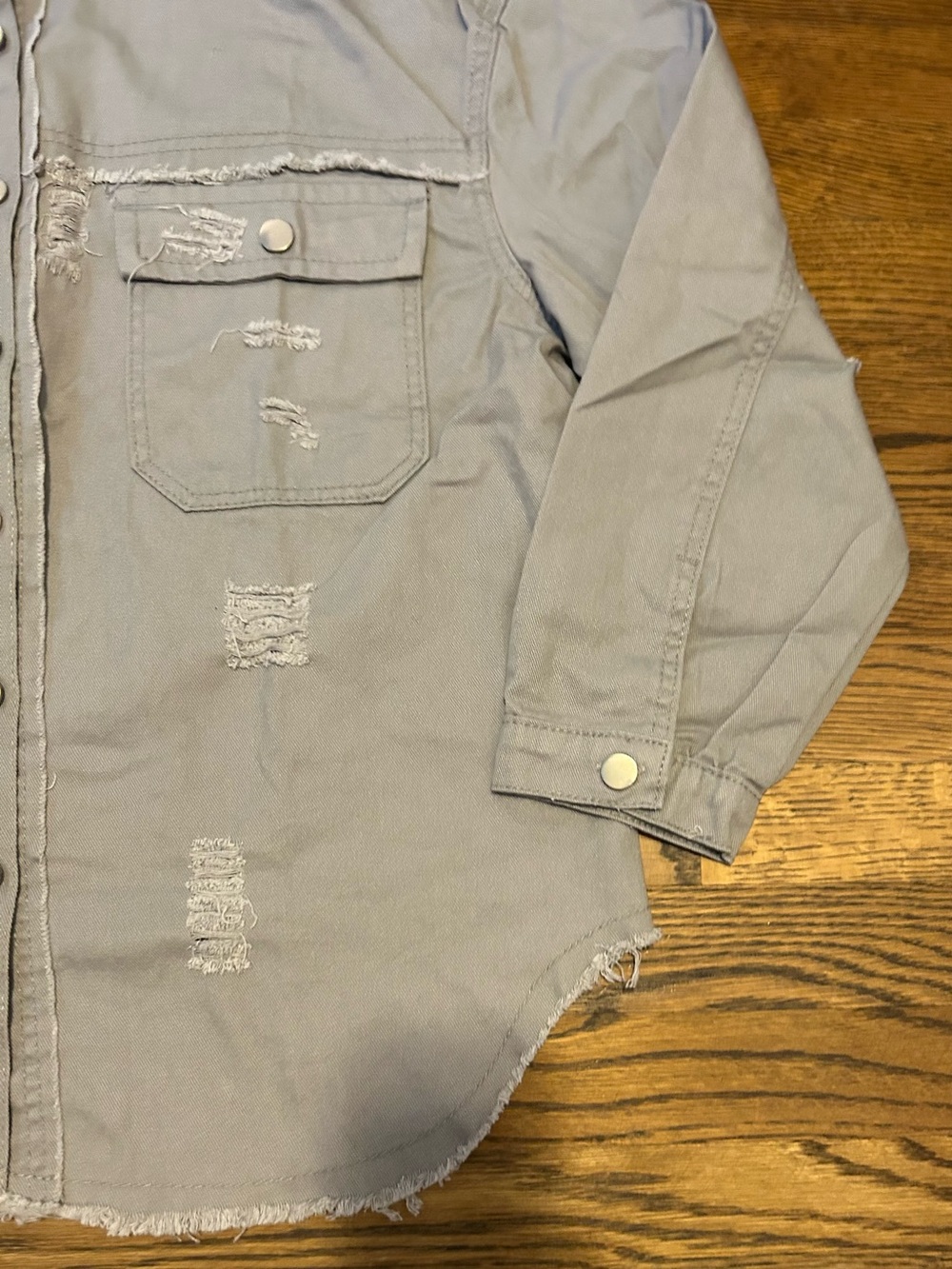 Custom 1 of a kind  Gray woman’s  Fall Shacket LV likeRhinestone design by xoxo, - Picture 8 of 10